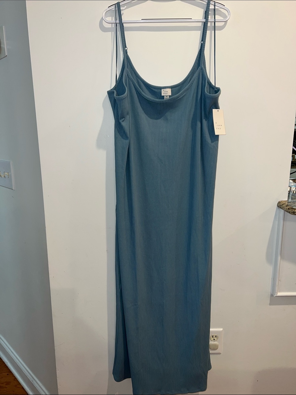 a new day Teal Ribbed Slip Maxi Dress